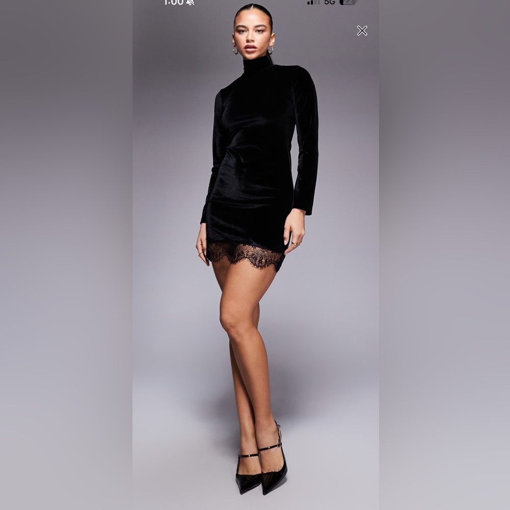 ASOS Black Velvet Mini Dress